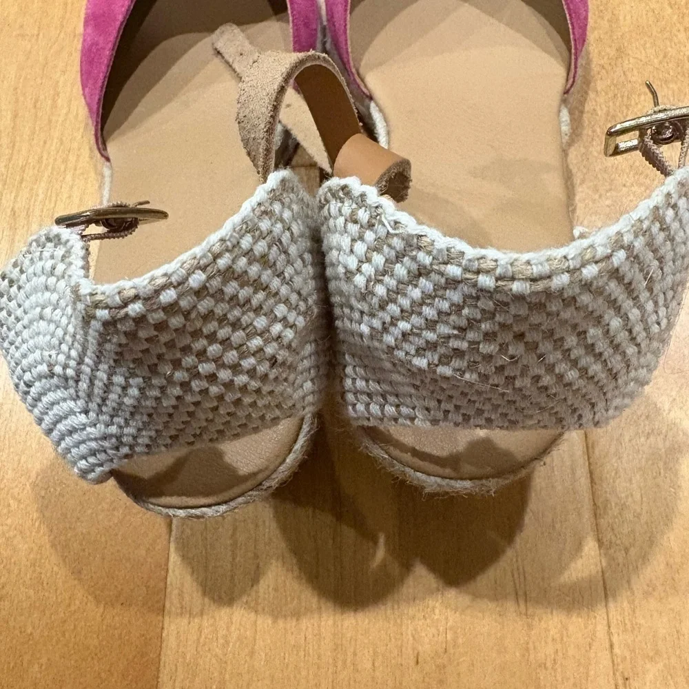 Women’s Pink Espadrille Wedge Sandals with Ankle Strap